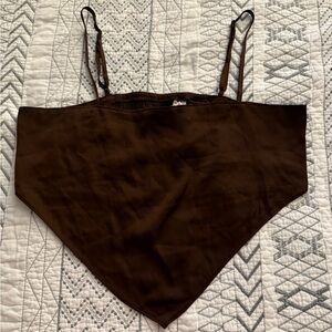 H&M Chocolate Brown bandanna style top